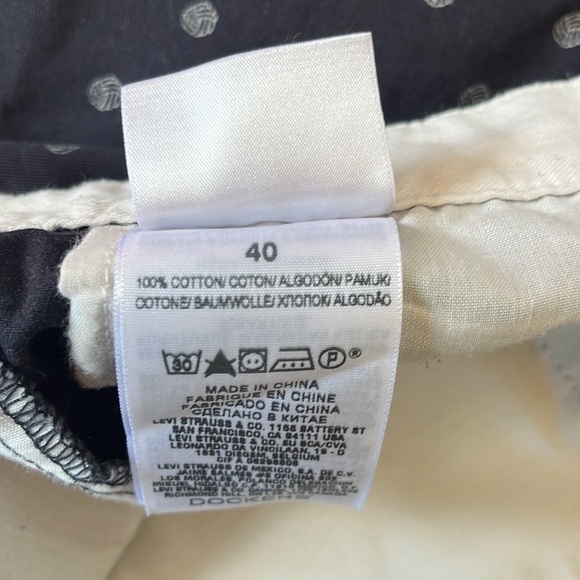 Dockers navy blue/white Nautical Print Mens 100% Cotton Chino Shorts Size 40 - Picture 4 of 6